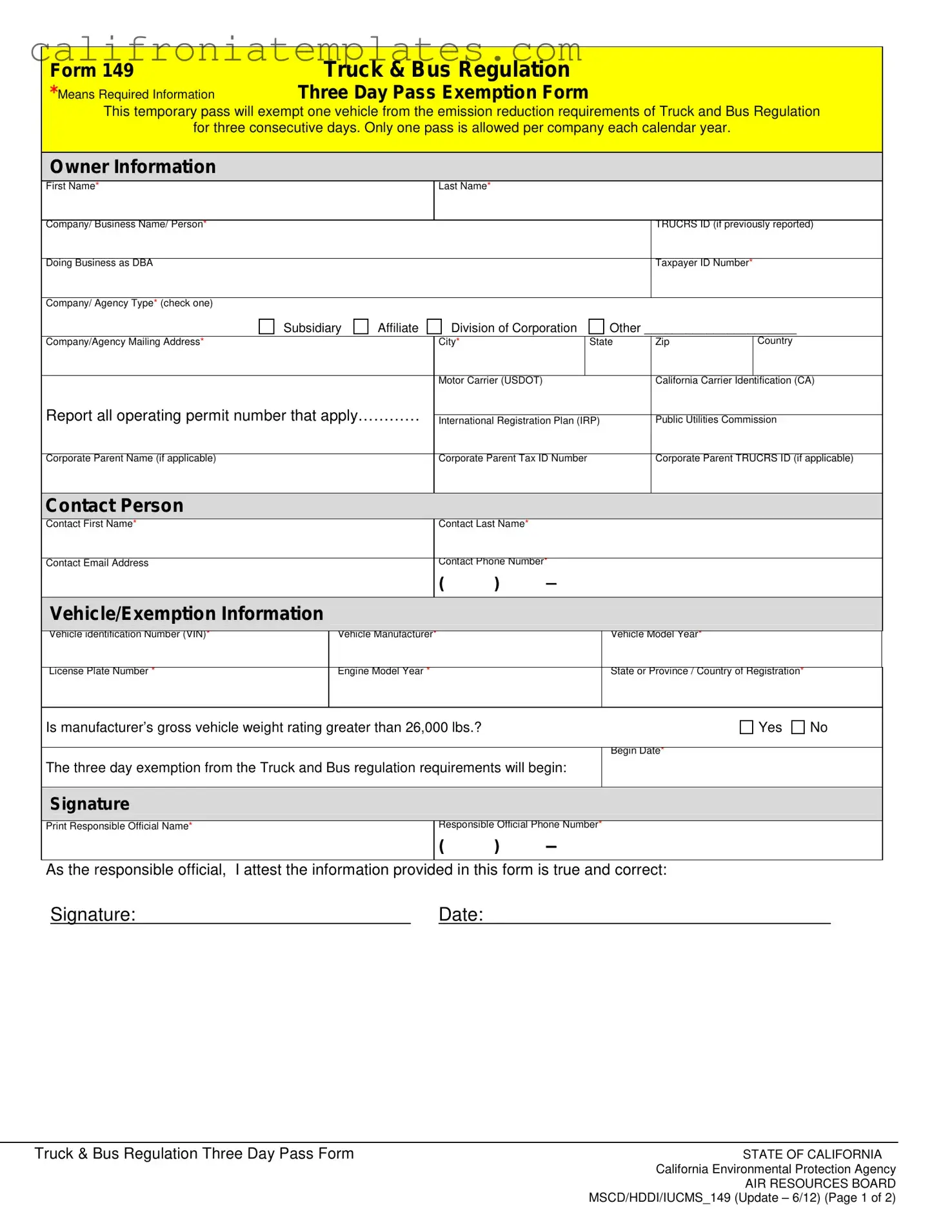 Fill Out a Valid California 149 Template