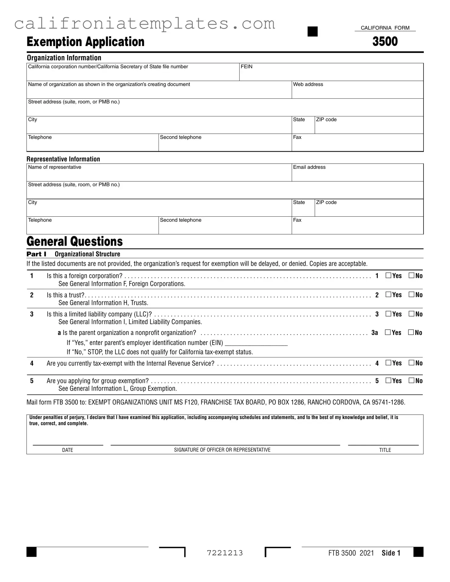 Fill Out a Valid California 3500 Template