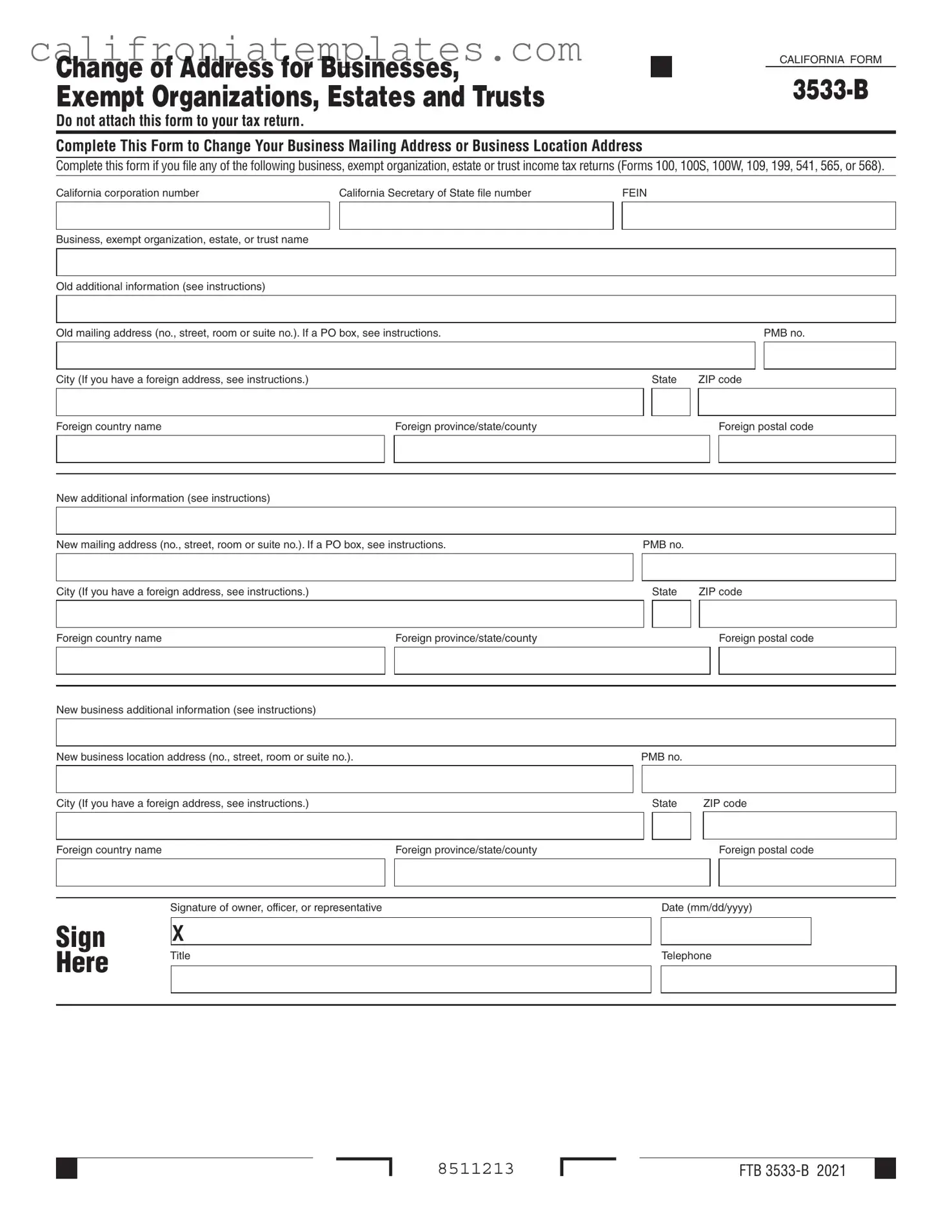 Fill Out a Valid California 3533 B Template