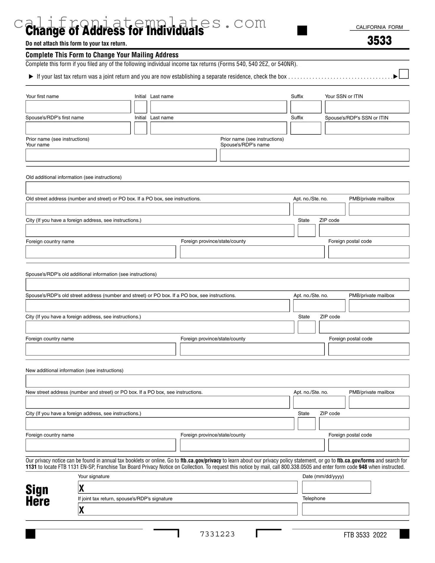 Fill Out a Valid California 3533 Template