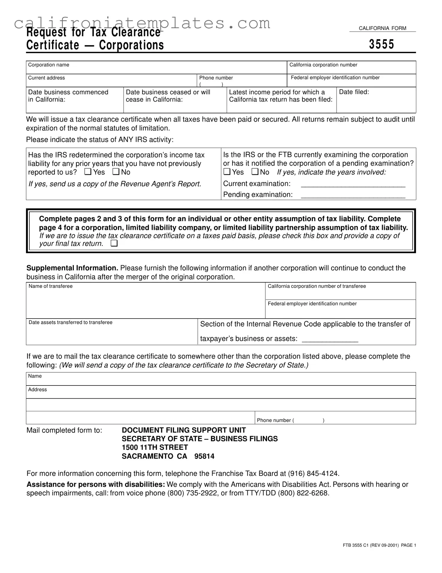 Fill Out a Valid California 3555 Template