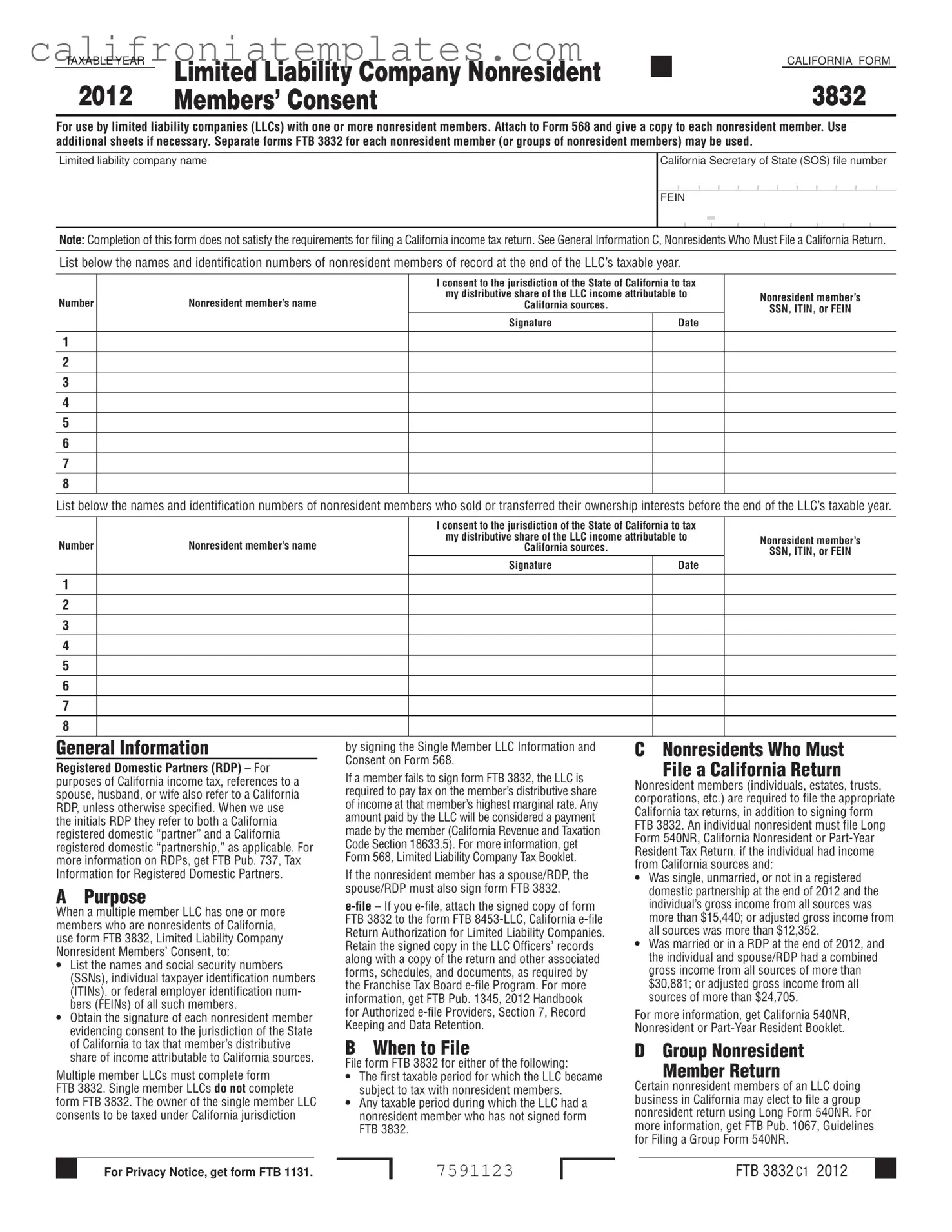 Fill Out a Valid California 3832 Template
