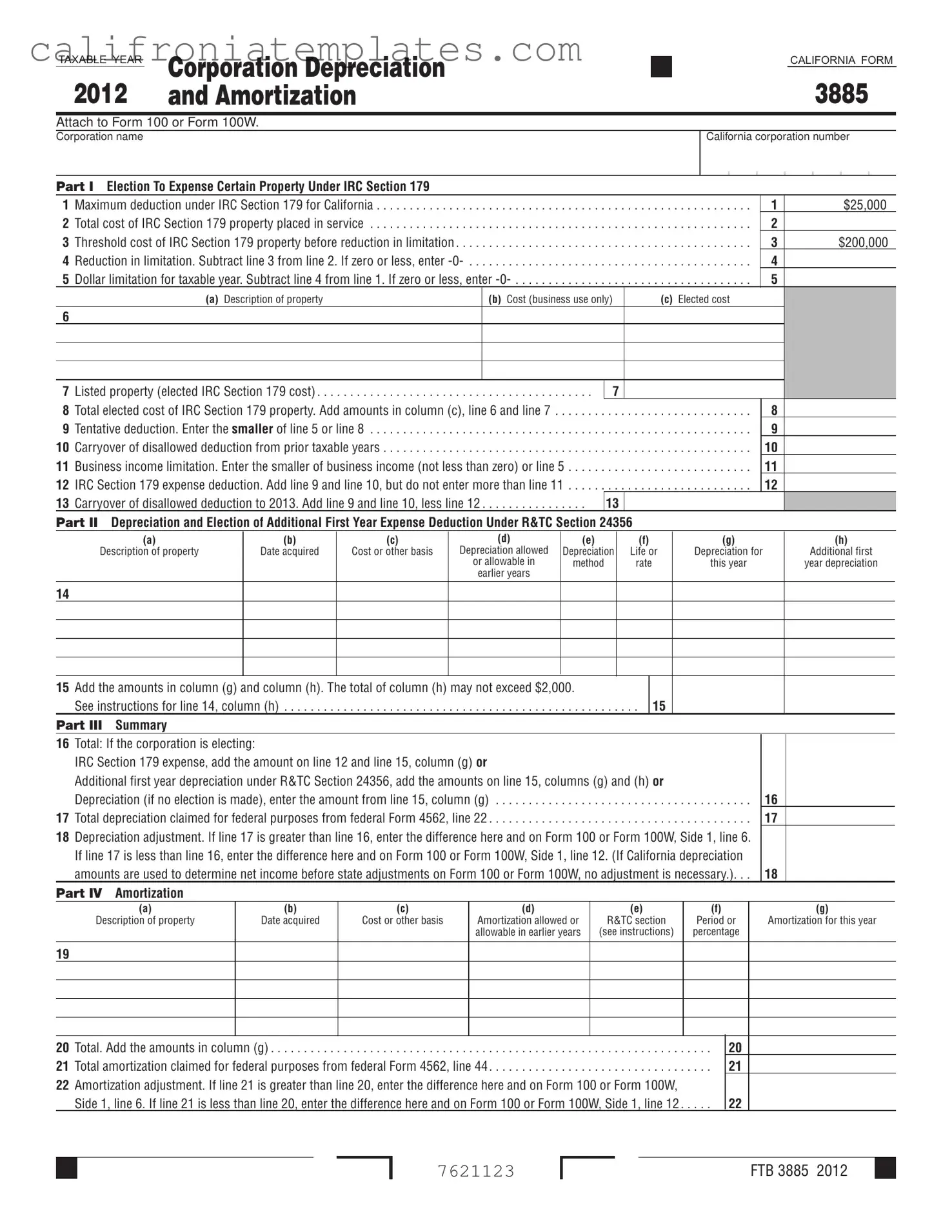 Fill Out a Valid California 3885 Template