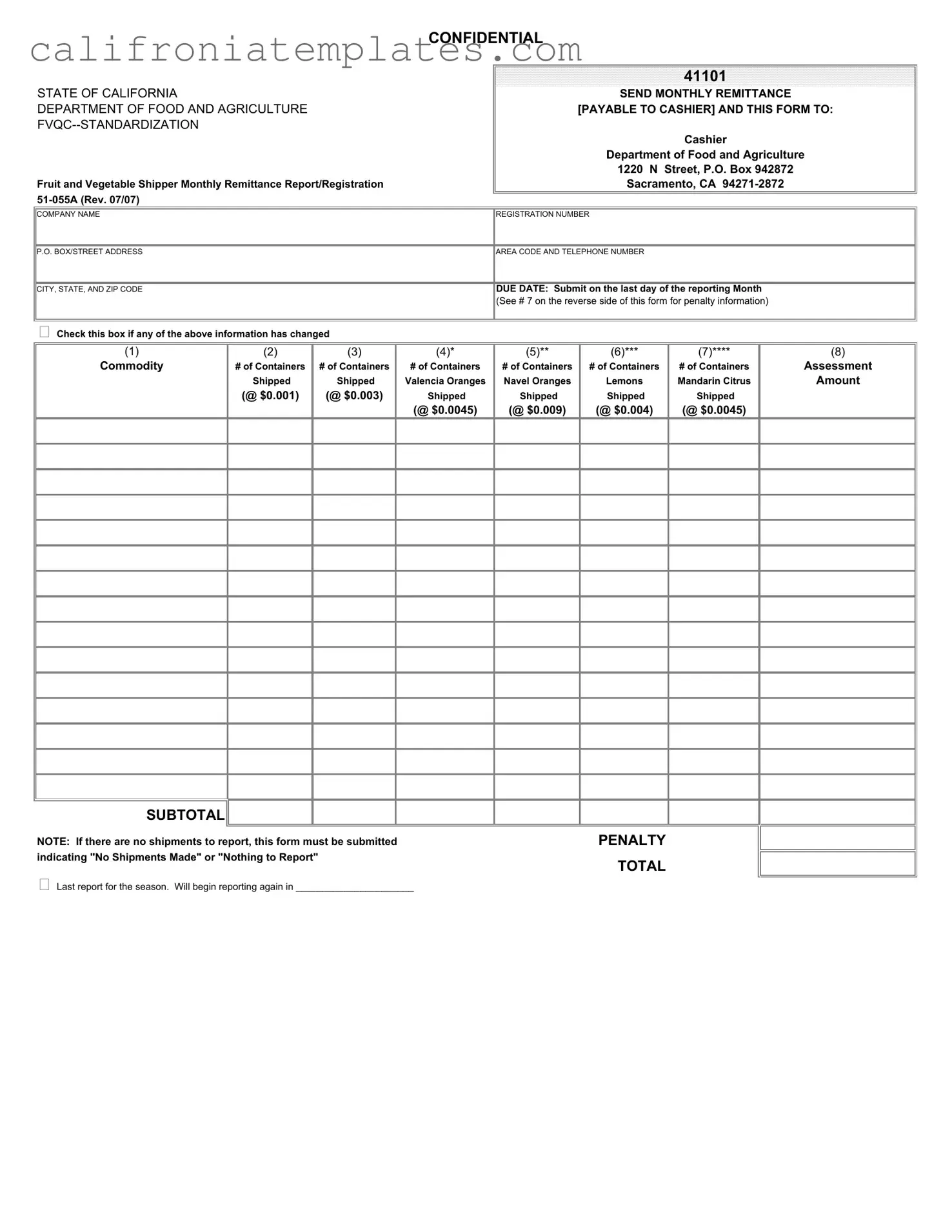 Fill Out a Valid California 51 055A Template