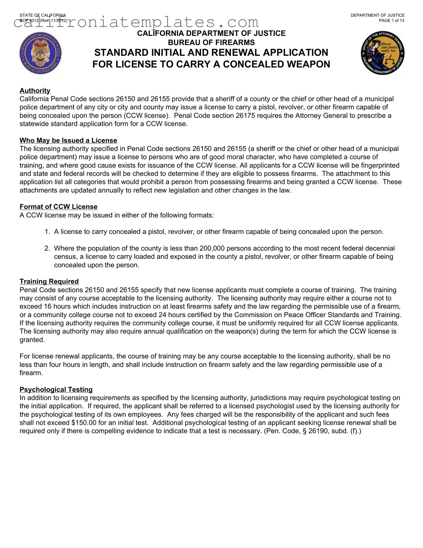 Fill Out a Valid California Bof 4012 Template