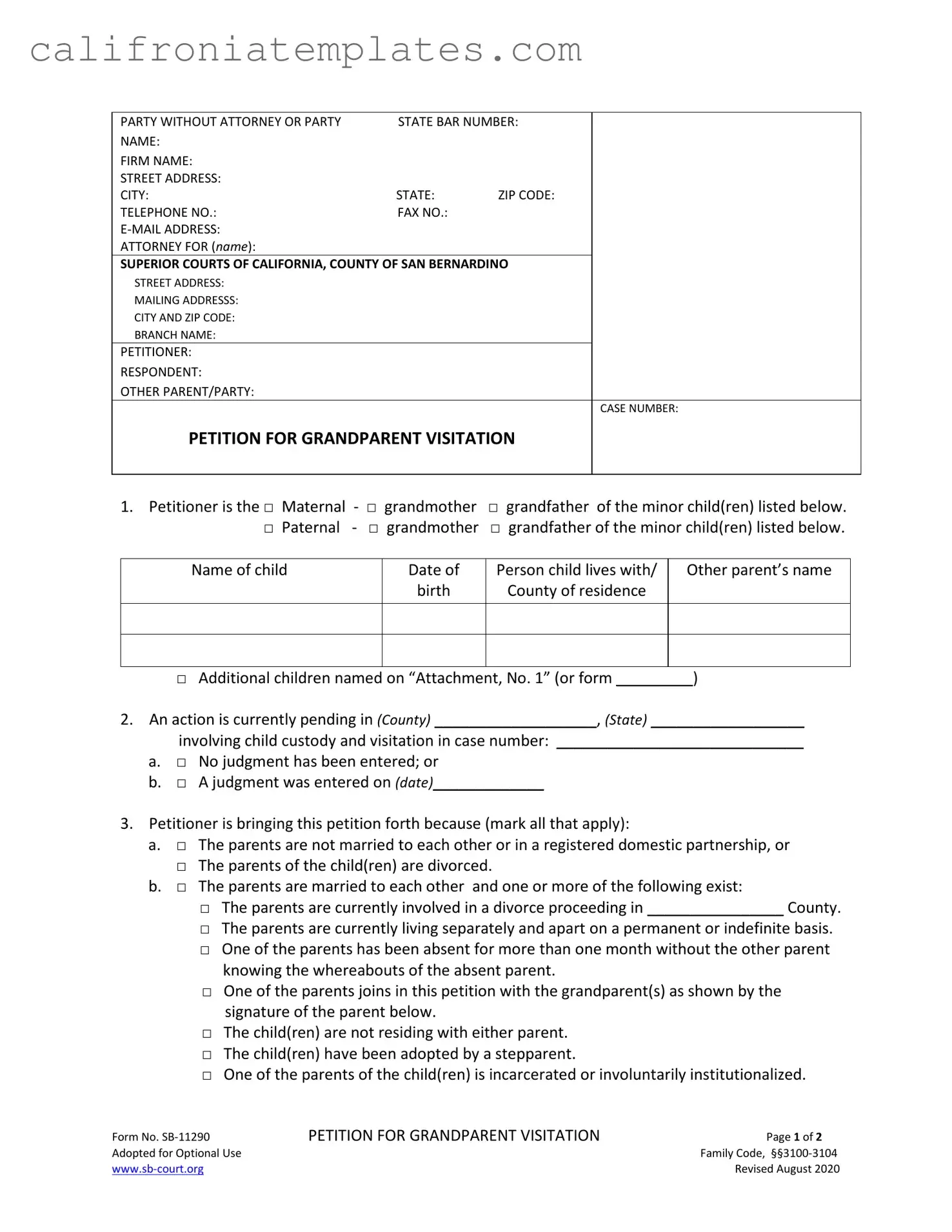 Fill Out a Valid California Sb 11290 Template