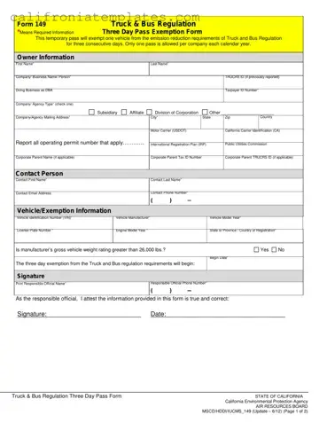 Fill Out a Valid California 149 Template