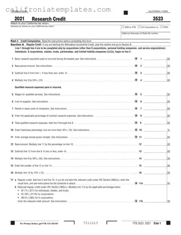 Fill Out a Valid California 3523 Template