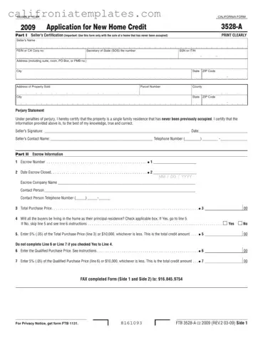 Fill Out a Valid California 3528 A Template