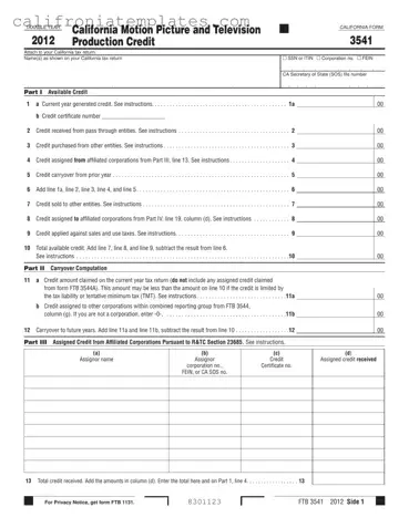 Fill Out a Valid California 3541 Template